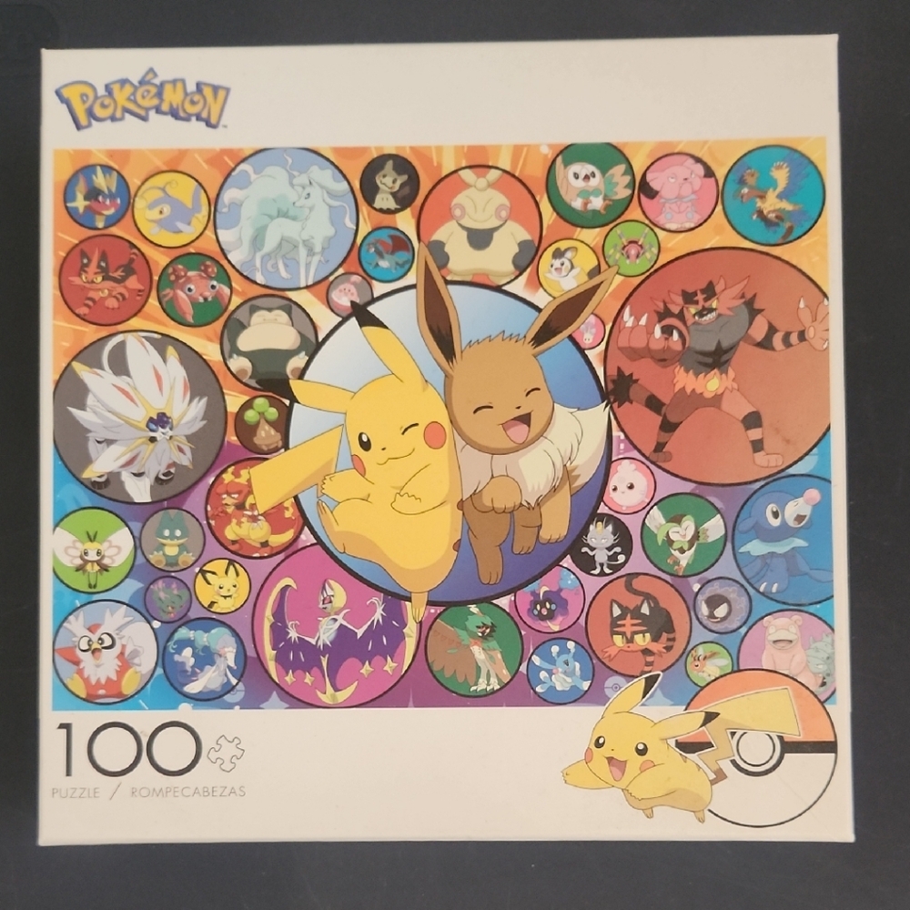 Pokemon Puzzle with Pikachu and Eevee - Yellow, Brown, Blue